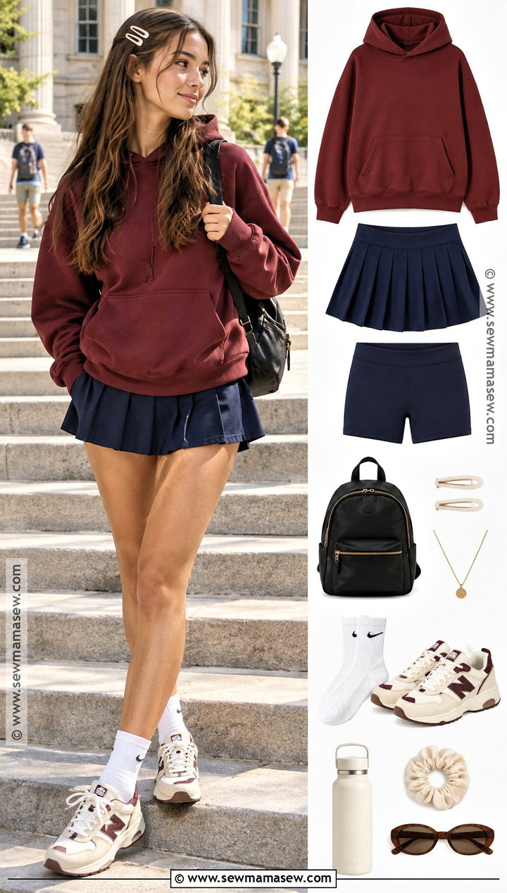 Hoodie And Tennis Skirt Back To School Outfit - 15 back to school outfit collage ideas