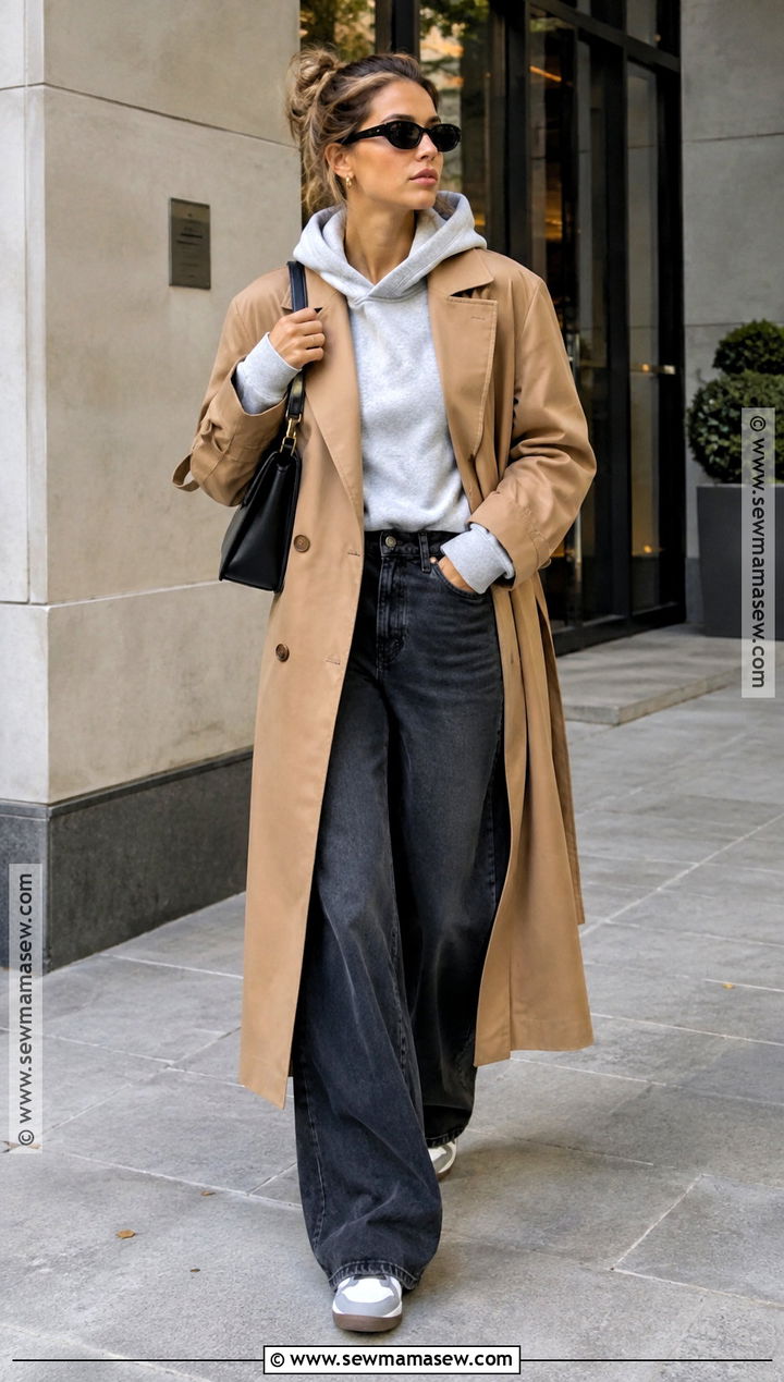 Hoodie And Trench Coat Fall Streetwear Outfit - 25 fall streetwear outfits