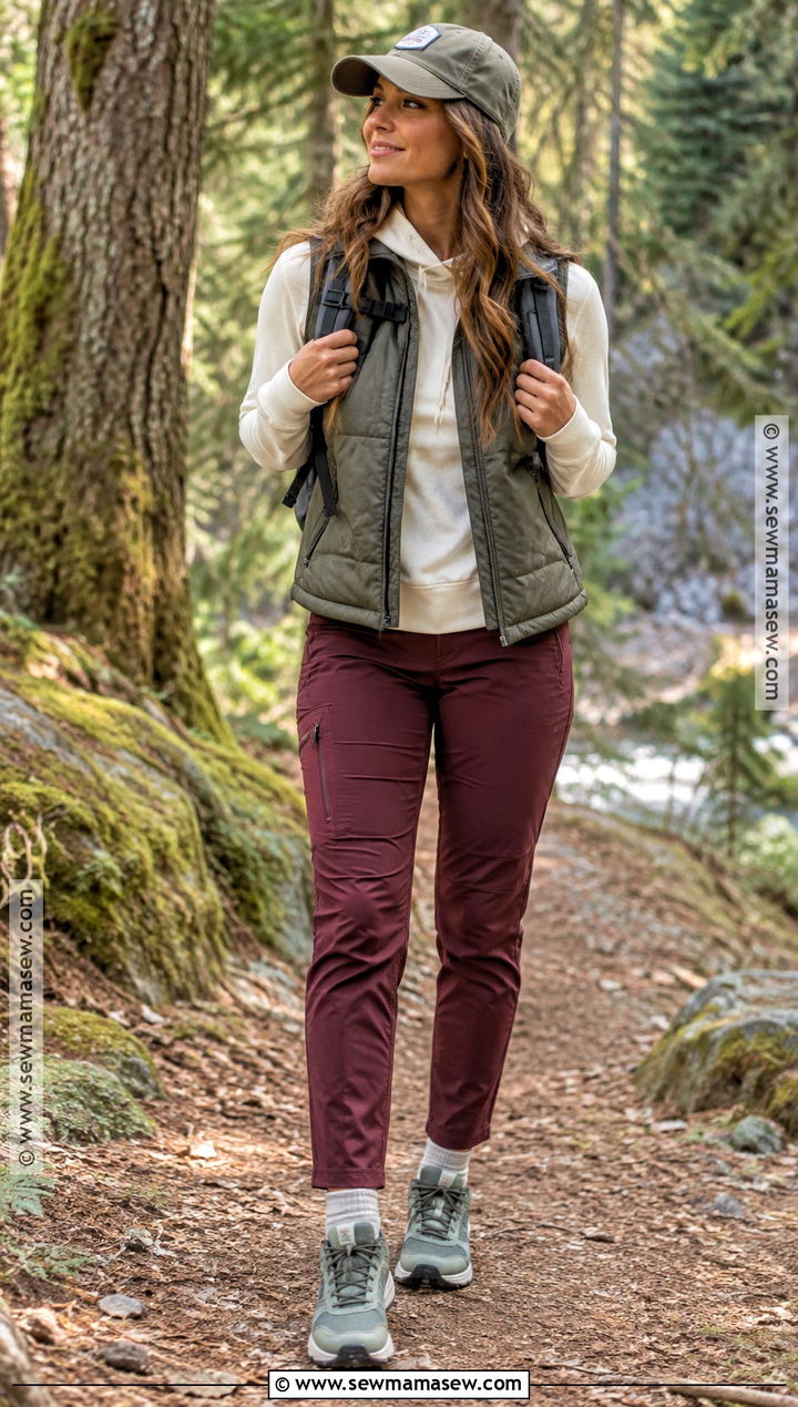 Hoodie And Utility Vest Hiking Outfit - 20 Hiking Outfit Fall Ideas for Women