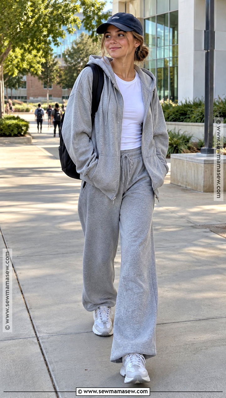 Hoodie And Wide Leg Pants School Outfit - 15 Back-To-School Fashion Inspiration Ideas