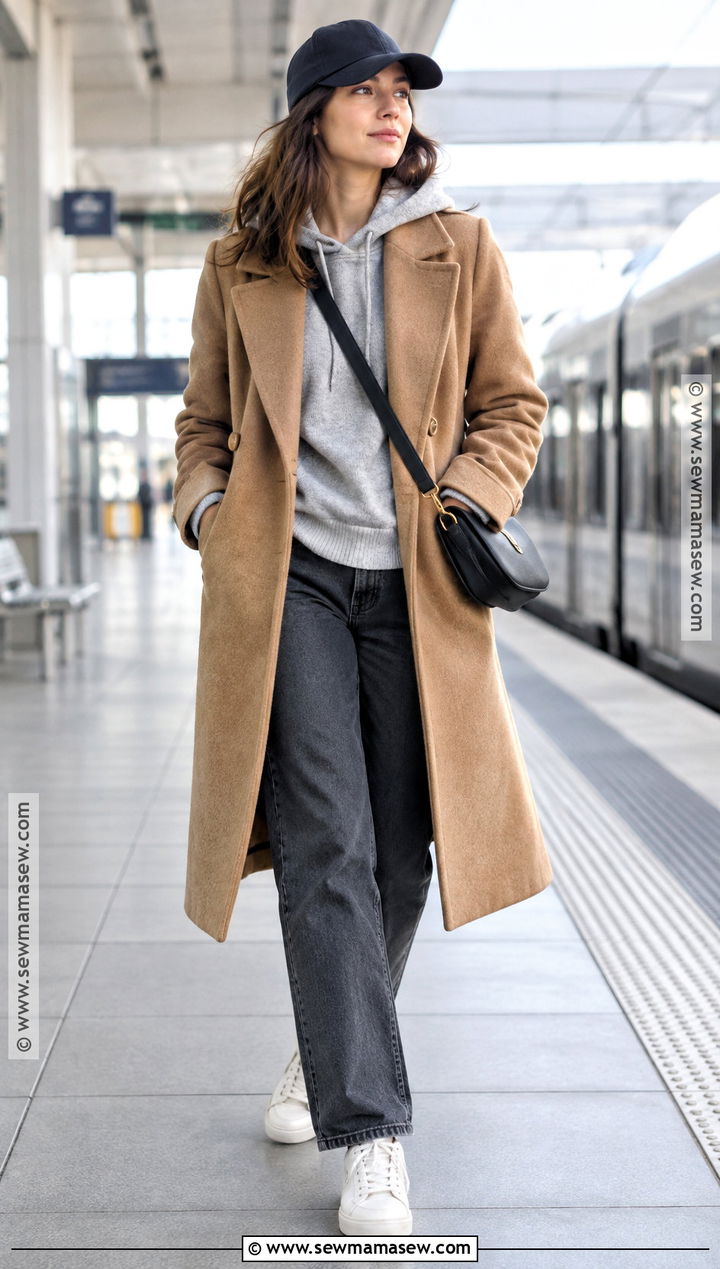 Hoodie And Wool Coat Autumn Outfit - 30 outfit ideas autumn