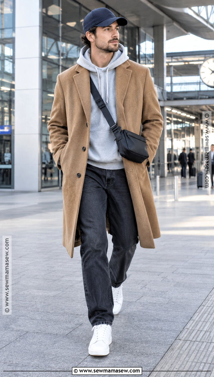 Hoodie And Wool Coat Fall Outfit - 20 fall style ideas for men