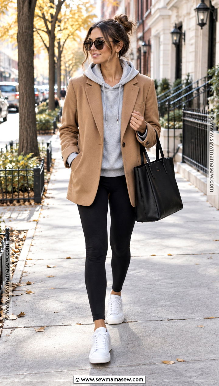Hoodie Blazer And Leggings Outfit - 25 fall 2026 fashion ideas