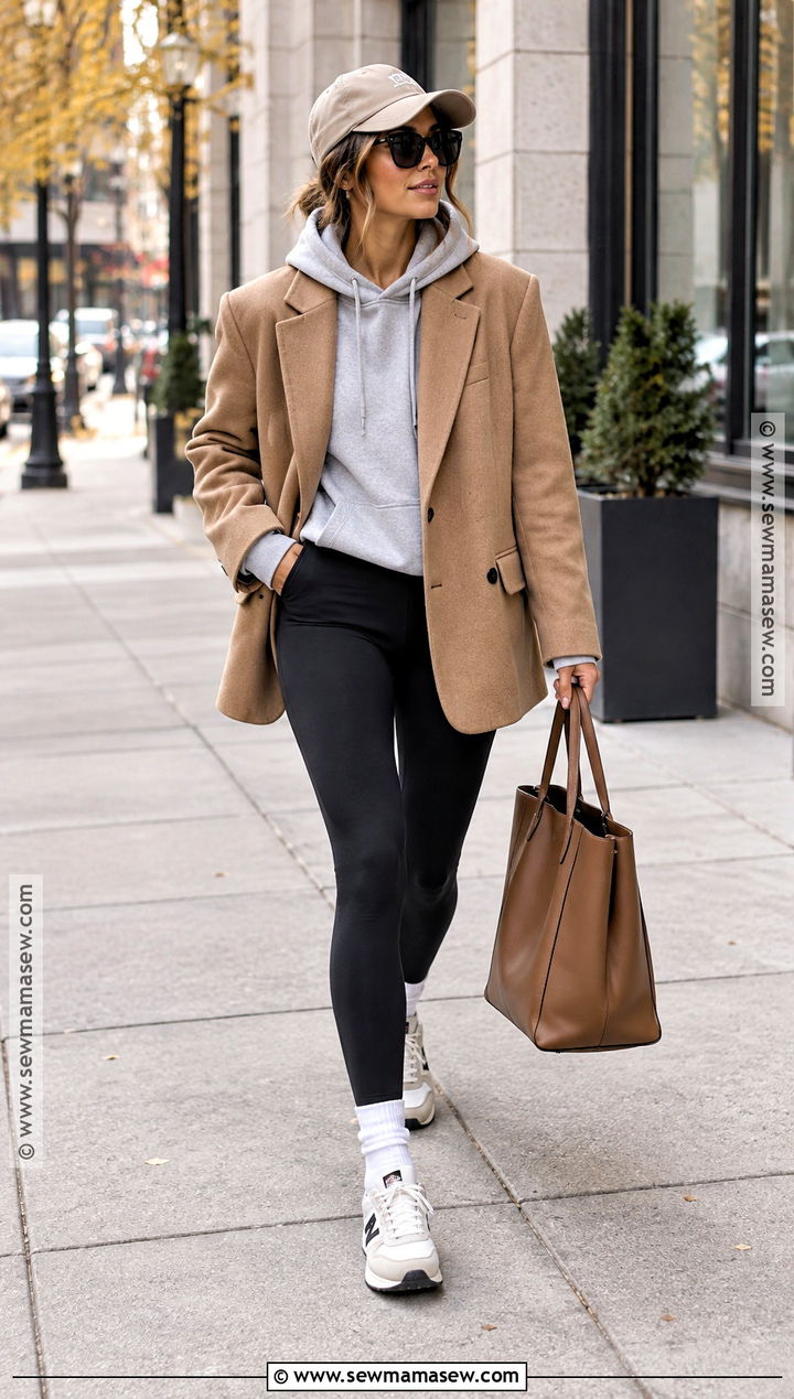 Hoodie Blazer And Leggings Outfit - 15 Fall Street Style Ideas 2026