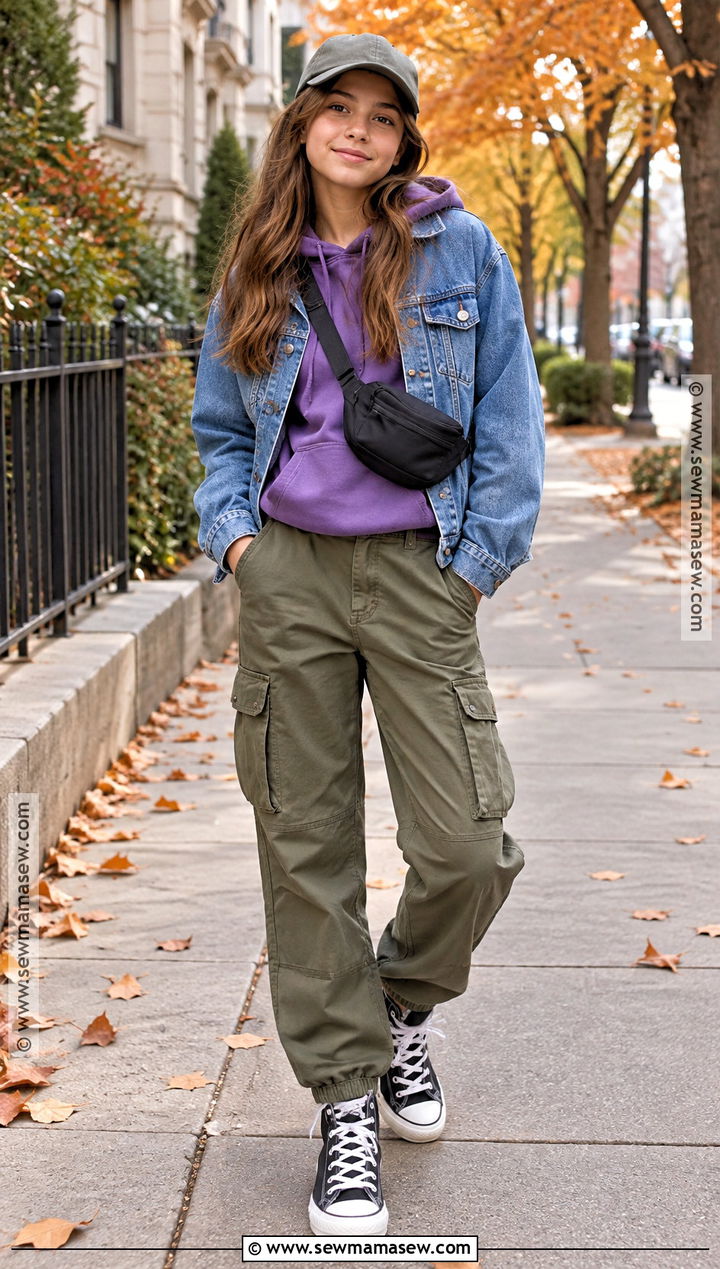 Hoodie With Cargo Pants Fall Outfit - 15 fall clothes for girls