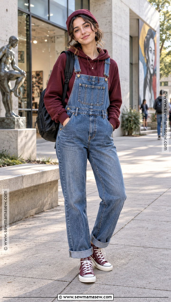 Hoodie With Denim Overalls - 20 Back To School Hoodies