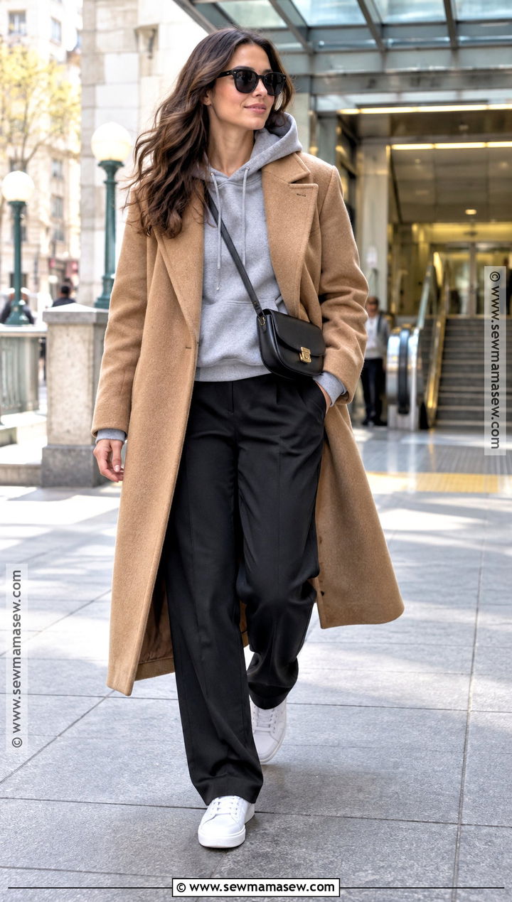 Hoodie and Long Coat City Outfit - 20 City Girl Fall Outfits