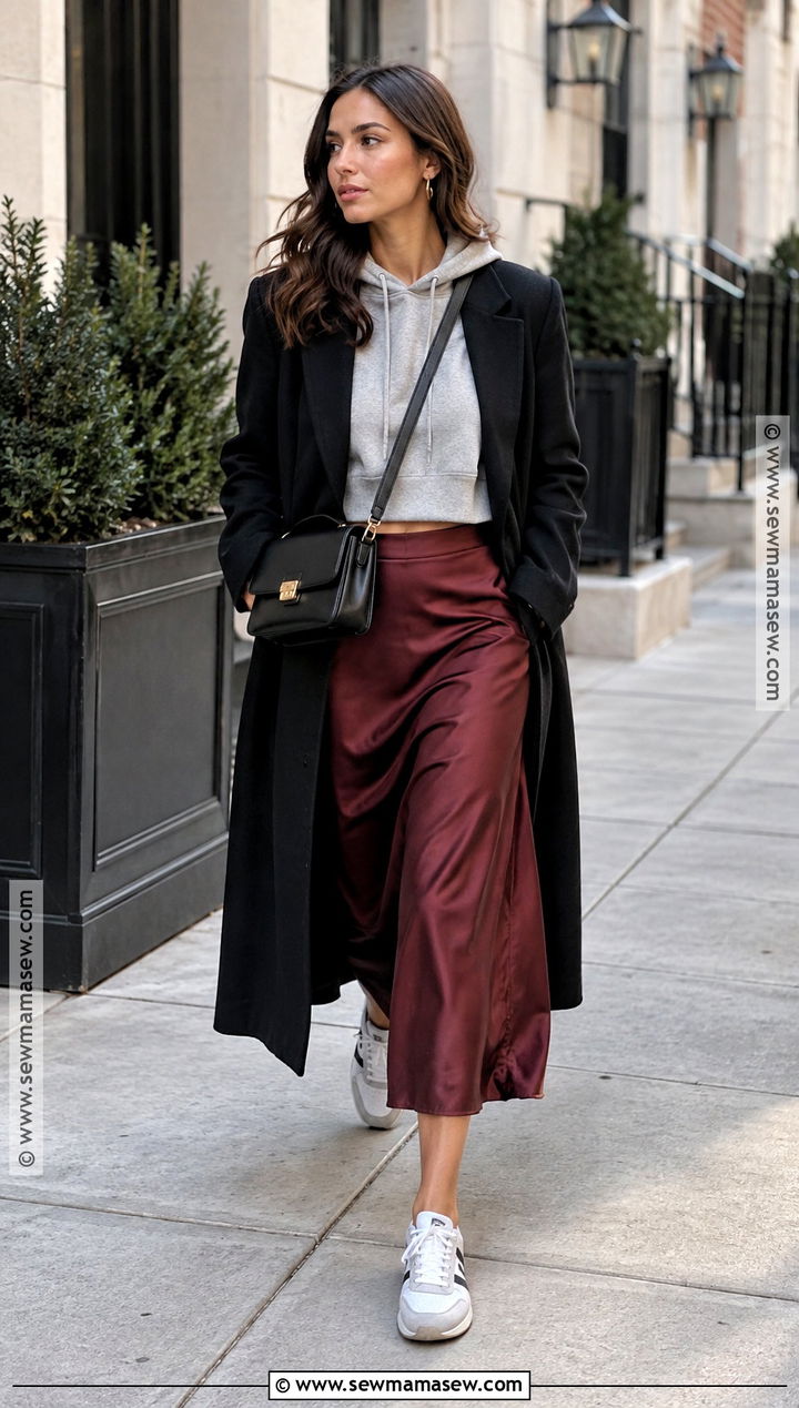 Hoodie and Slip Skirt Fall Outfit - 15 outfit inspo fall ideas 2026