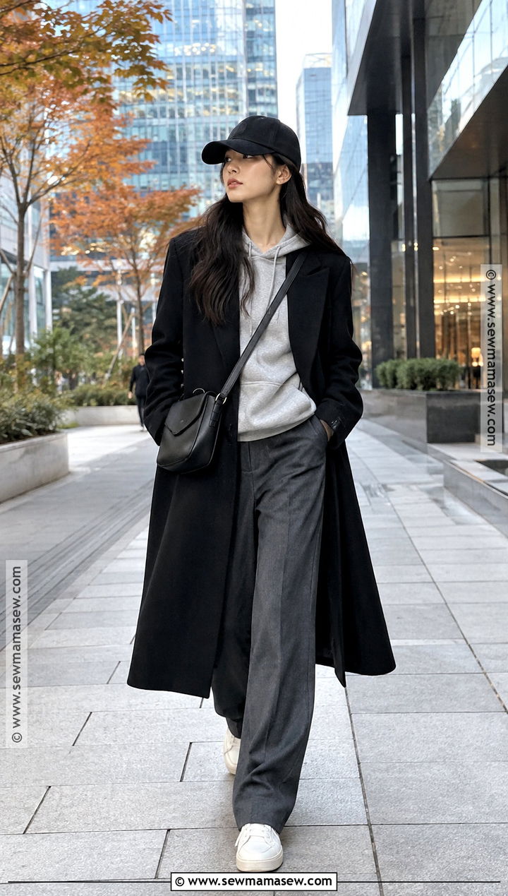 Hoodie and Tailored Trousers Autumn Outfit - 20 autumn in korea outfit ideas