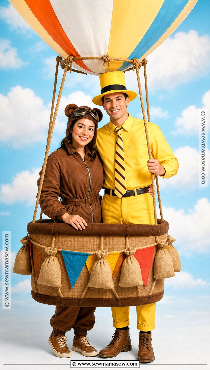 Hot Air Balloon Curious George Couple Costume - 35 curious george couple costume ideas