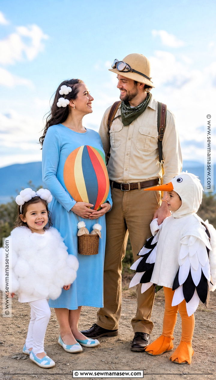Hot Air Balloon Family Costume - 30 pregnant halloween costumes for family