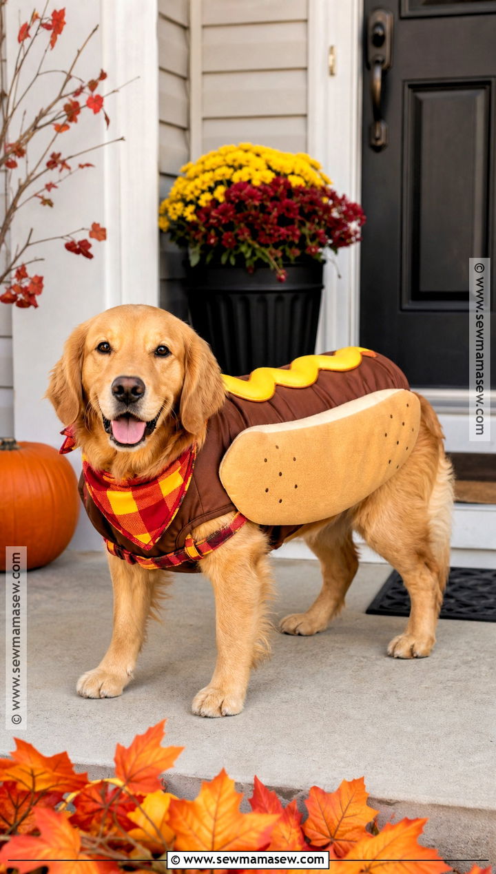 Hot Dog Costume With Mustard - 35 dog costume ideas