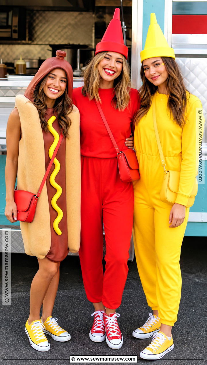Hot Dog Ketchup And Mustard Costume - 30 3 people costumes