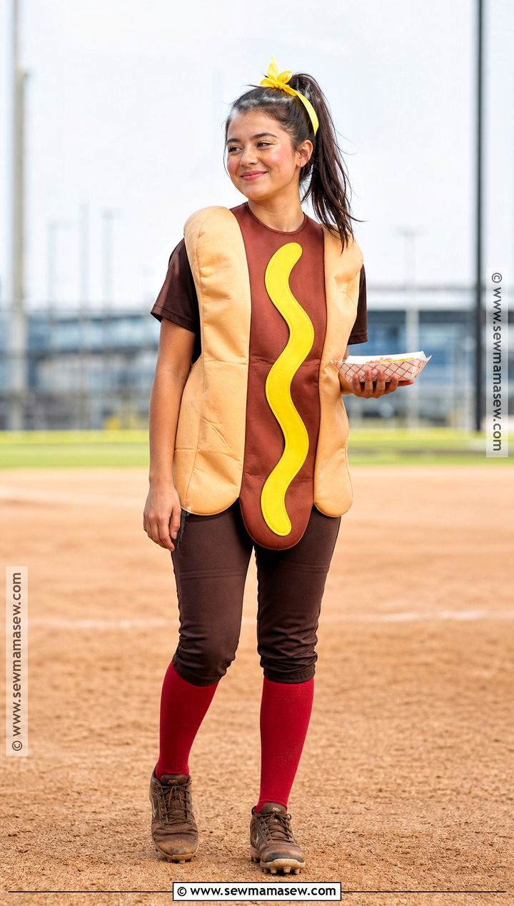 Hot Dog Softball Costume - 30 softball halloween costumes