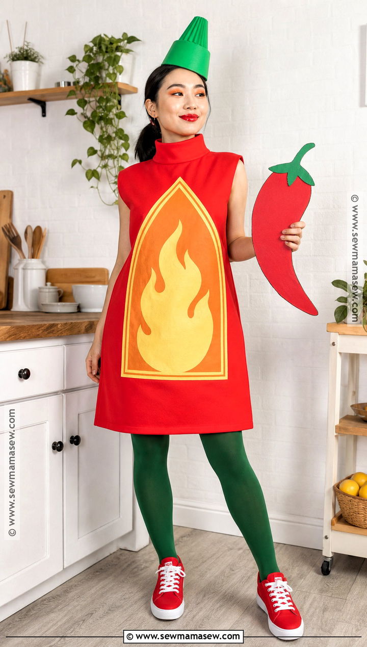 Hot Sauce Bottle Costume - 35 red dress halloween costume ideas