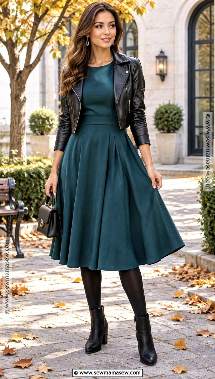 Hourglass Fall Outfit With a Fit and Flare Dress - 15 Hourglass Fall Outfits 2026