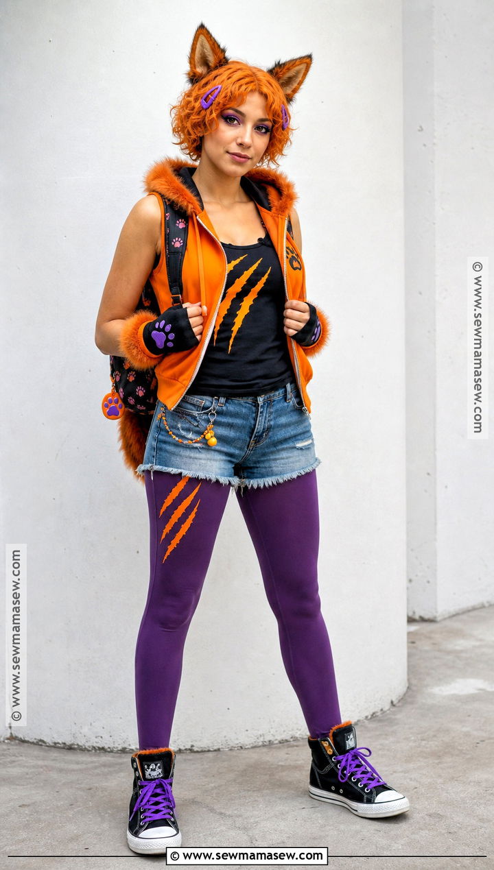 Howleen Wolf Costume With Orange Hoodie - 50 monster high costume ideas
