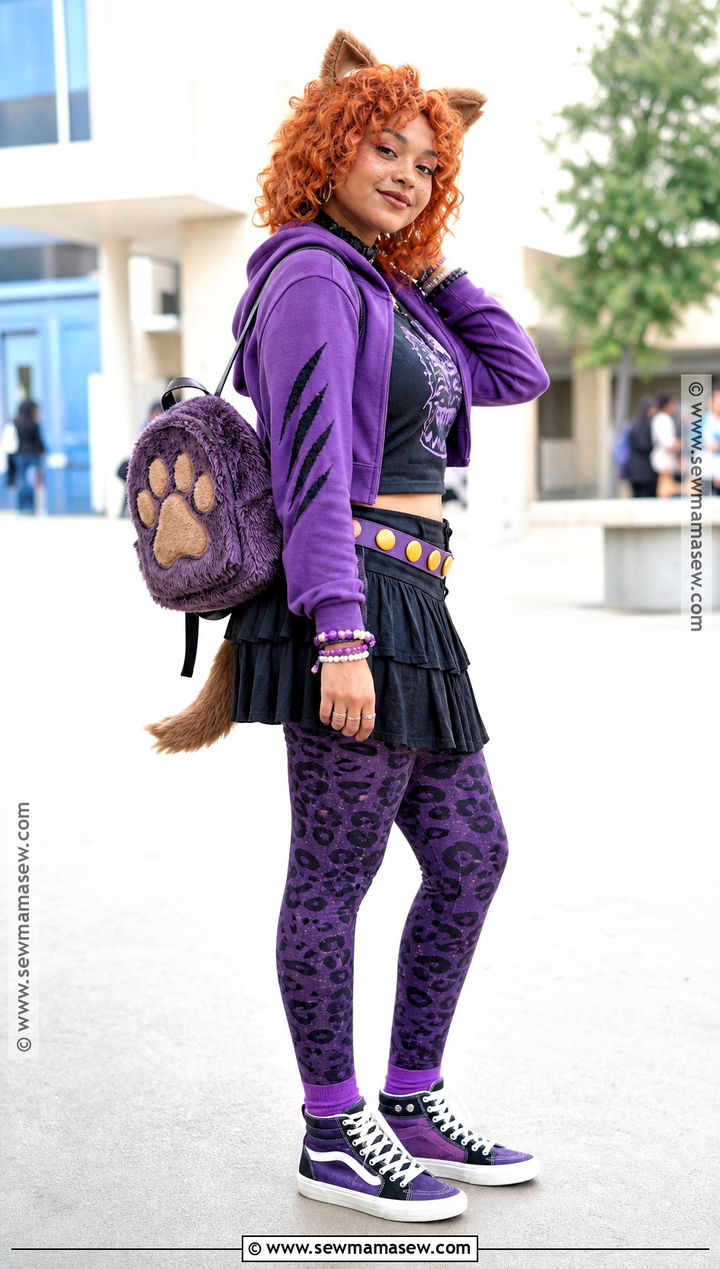 Howleen Wolf Costume With Purple Hoodie - 35 monster high characters costumes