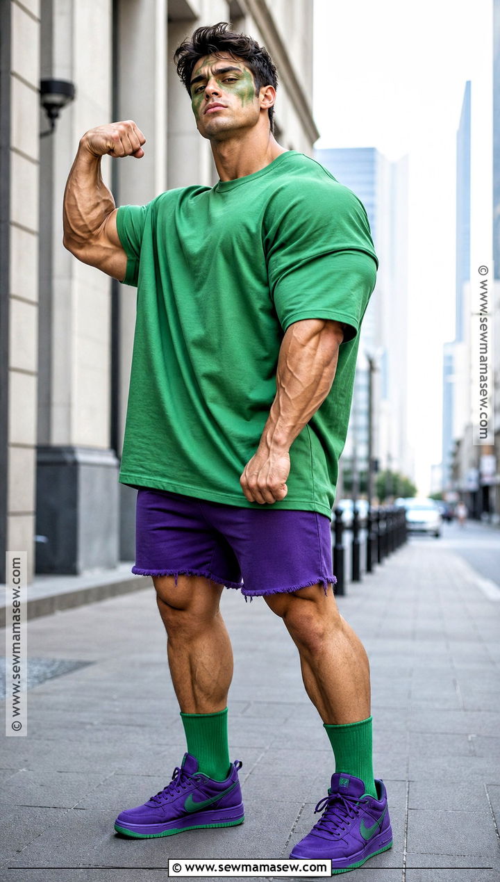 Hulk Costume With Purple Shorts - 30 Easy Superhero Costumes