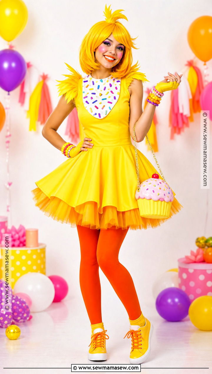 Human Chica Costume With Yellow Dress - 30 Chica Halloween Costume Ideas