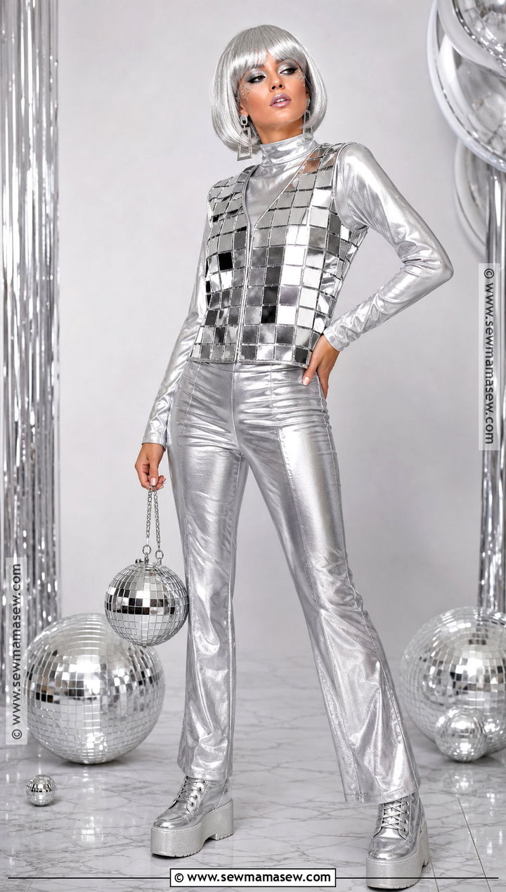 Human Disco Ball Costume With Silver Mirrors - 40 unique costumes