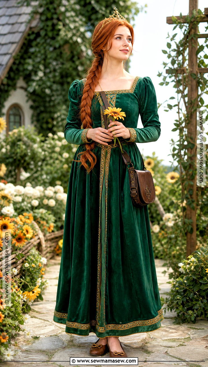Human Fiona Costume With Emerald Gown - 30 shrek characters costumes