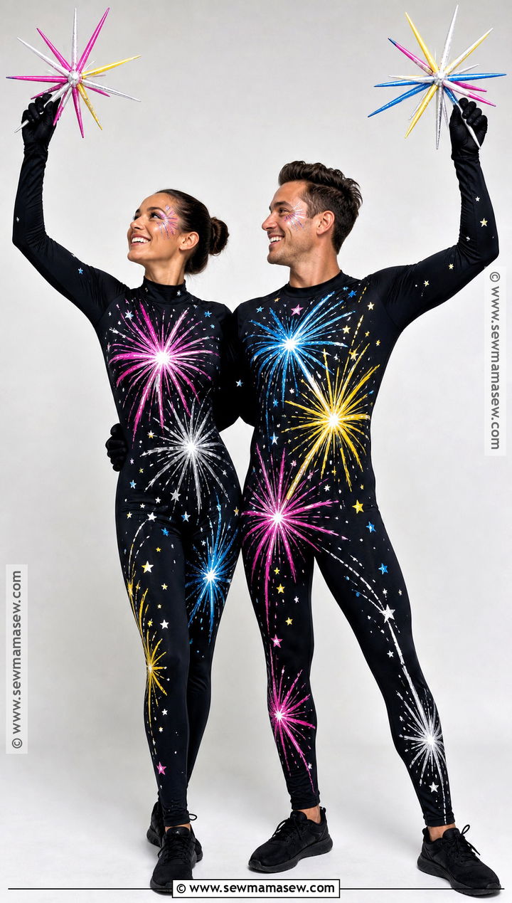Human Firework Couple Costume - 30 heidi klum halloween costumes