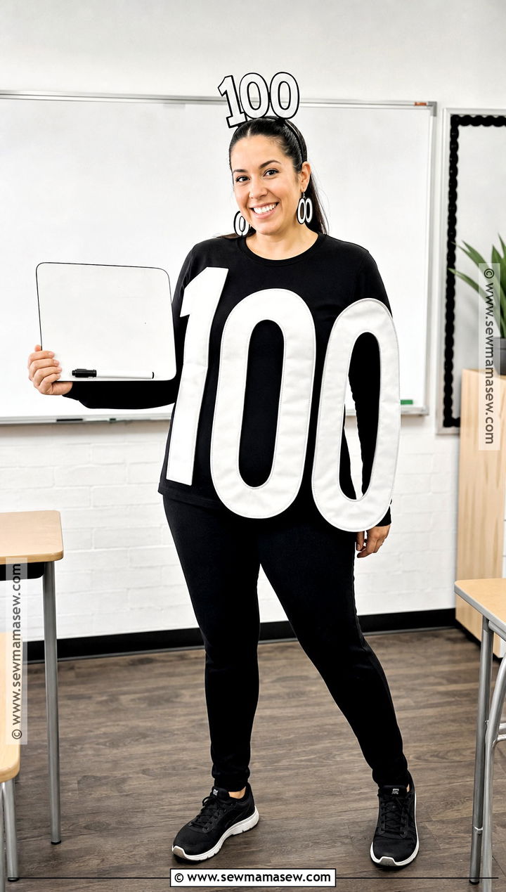 Human Number 100 Teacher Costume - 30 100th day of school dress up ideas for teachers