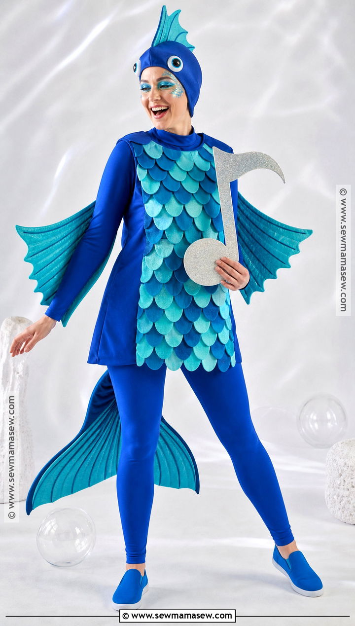 Humming Fish Costume With Blue Fins - 30 dr seuss characters dress up ideas
