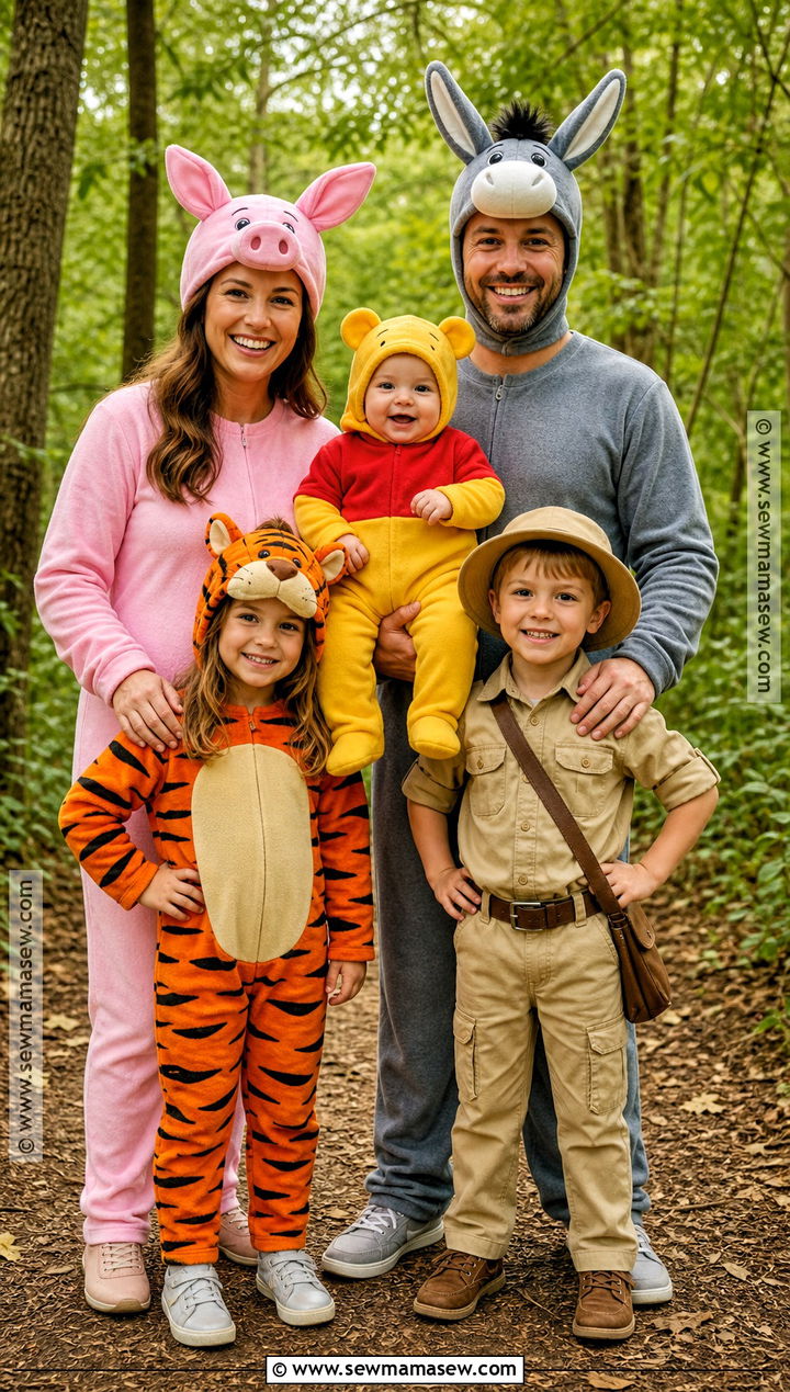 Hundred Acre Wood Family Costume With Baby Bear - 40 family costumes with for babies