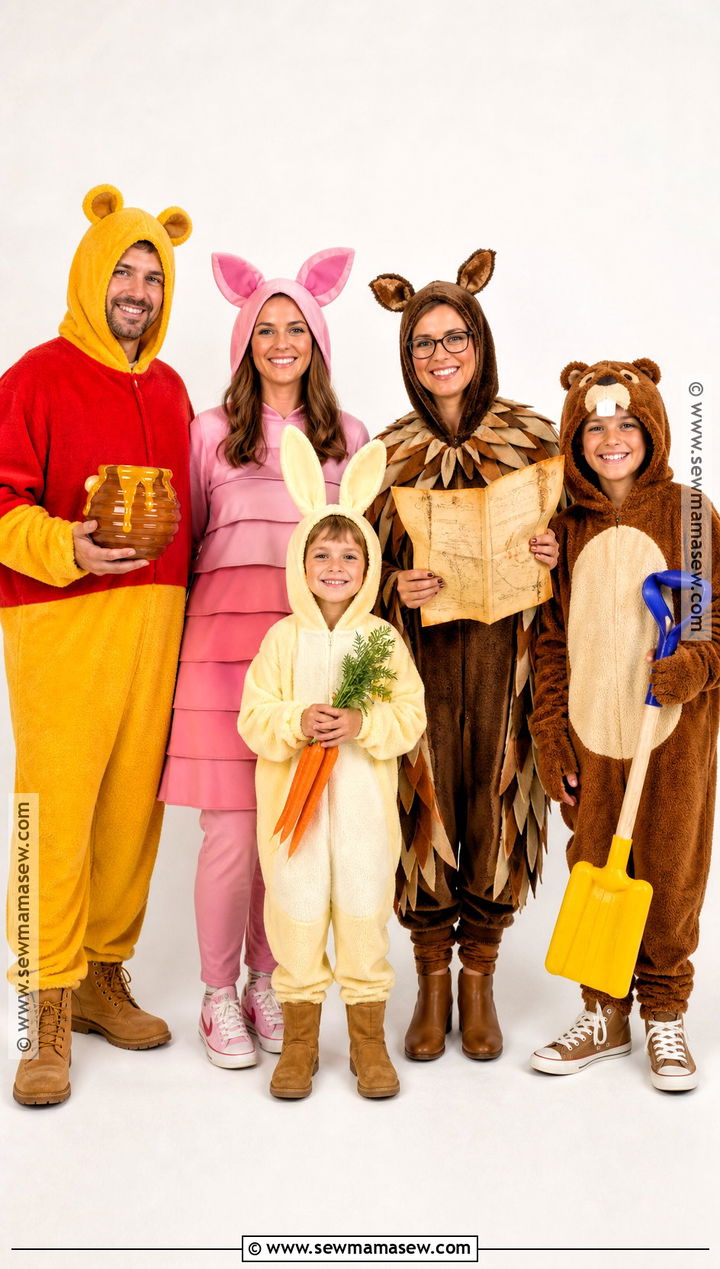 Hundred Acre Wood Family Costume - 30 winnie the pooh family costumes