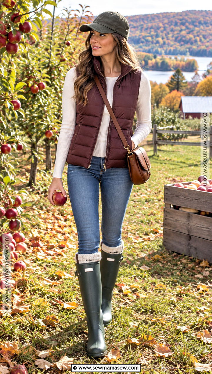 Hunter Boots With Puffer Vest And Jeans - 25 hunter boots outfit fall