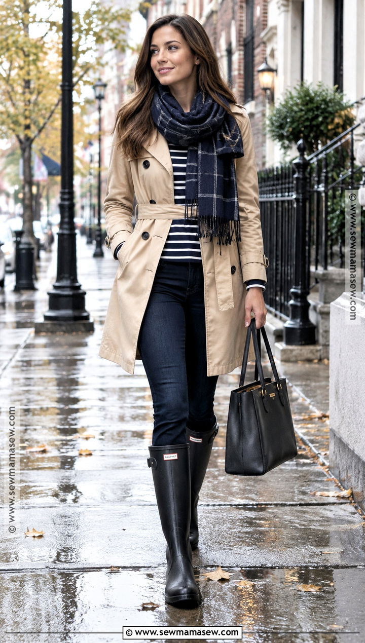 Hunter Boots With Skinny Jeans And Trench Coat - 25 hunter boots outfit fall