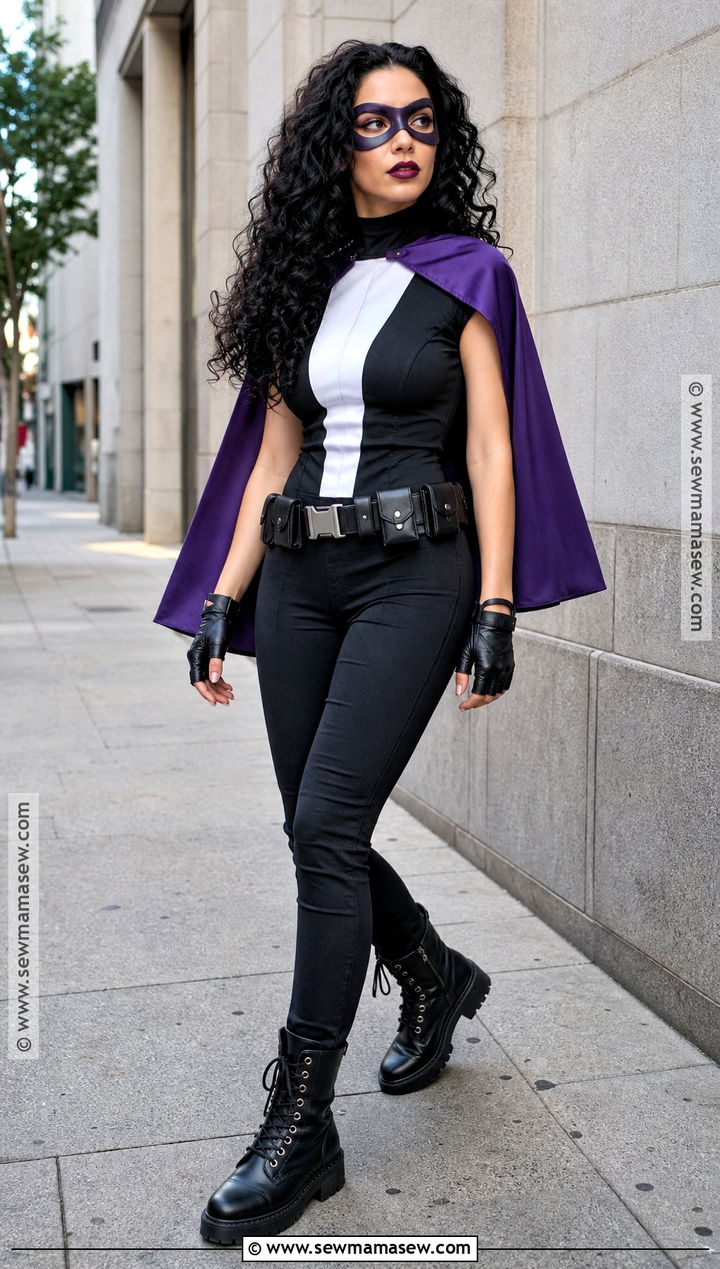Huntress Costume With Purple Cape - 30 dc costumes for females