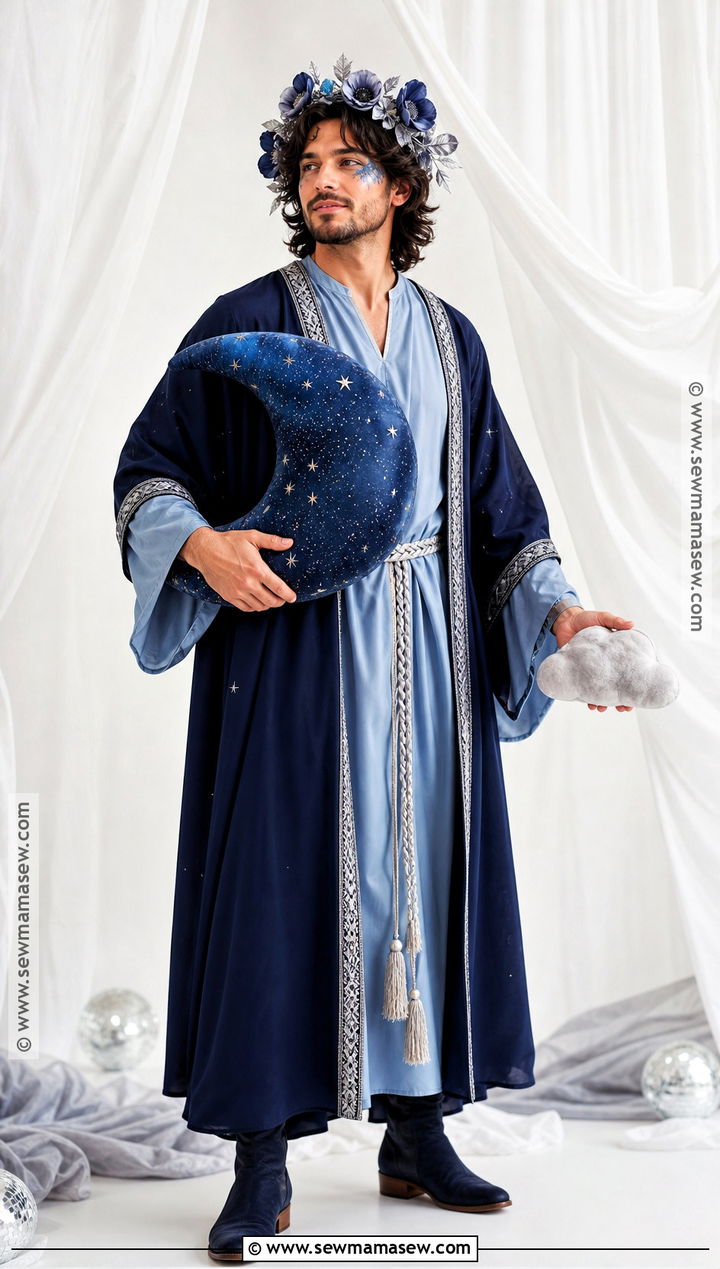 Hypnos Greek God Costume With Blue Sleep Robe - 30 greek gods costume ideas