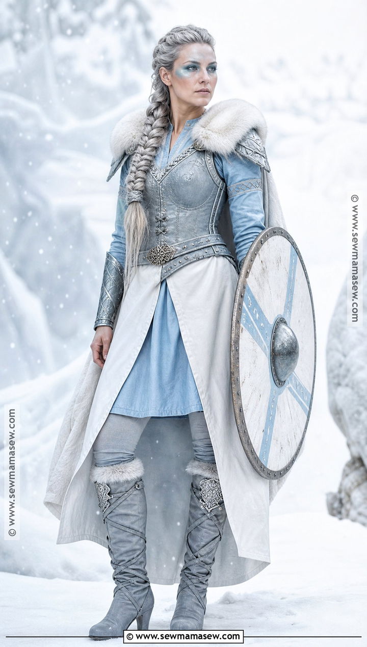 Ice Blue Viking Warrior Woman Costume - 30 viking warrior woman costumes