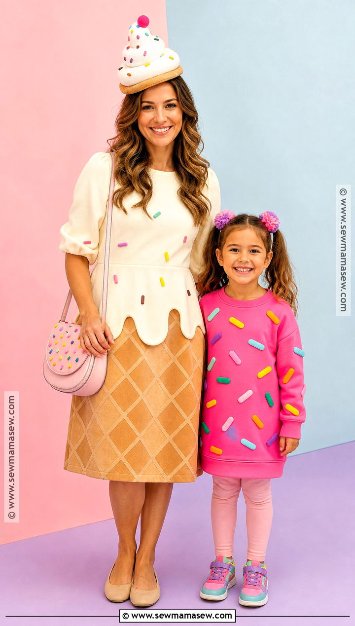 Ice Cream And Sprinkles Costume - 35 Mother Daughter Halloween Costumes