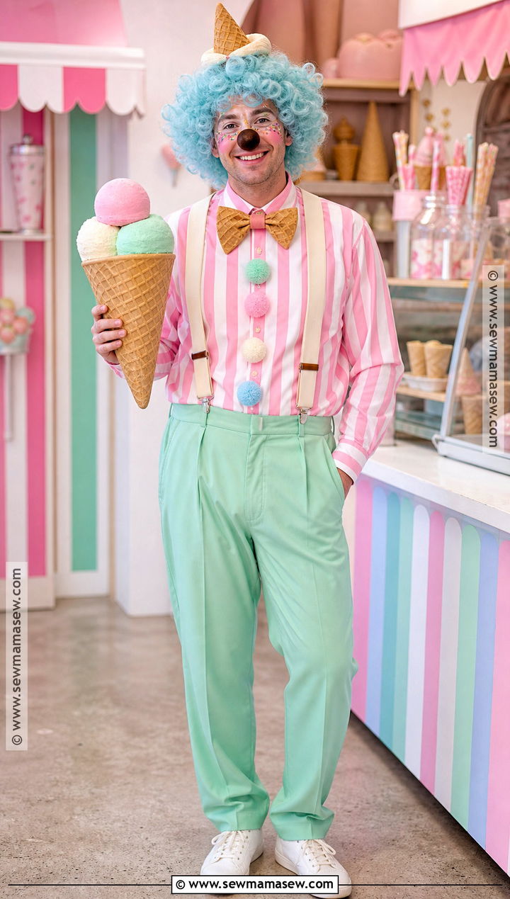 Ice Cream Clown Costume - 30 Clown Costume Ideas for Men