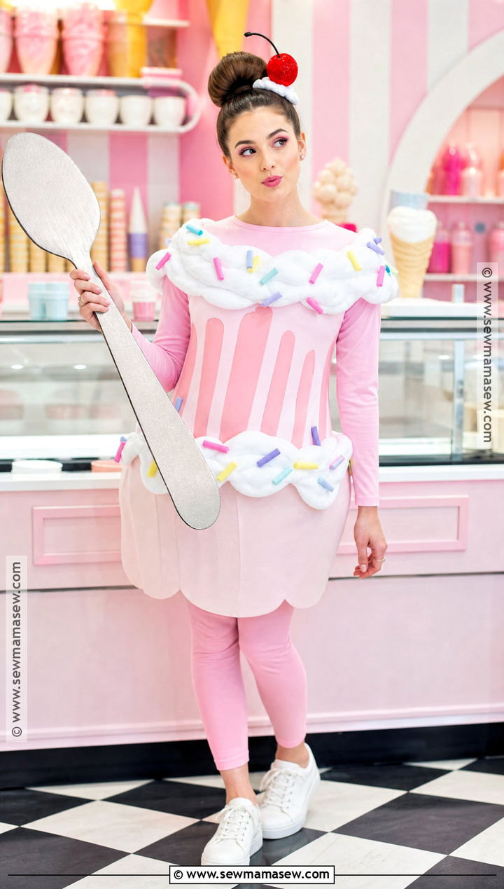 Ice Cream Sundae Costume With Pastel Clothes - 30 at home costume ideas