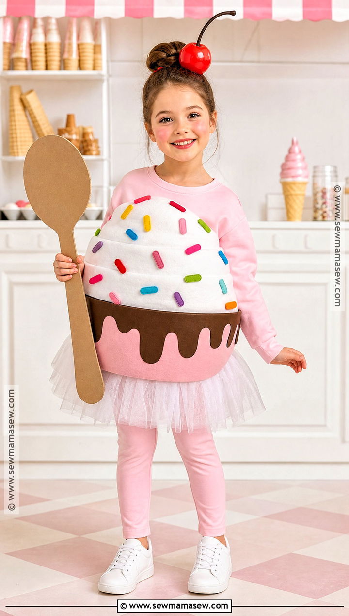 Ice Cream Sundae Costume With Sprinkles - 30 last minute costume ideas for kids