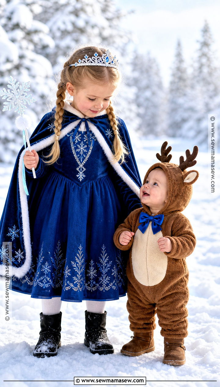 Ice Princess And Baby Reindeer Sister Costumes - 30 sister halloween costumes toddler for babies