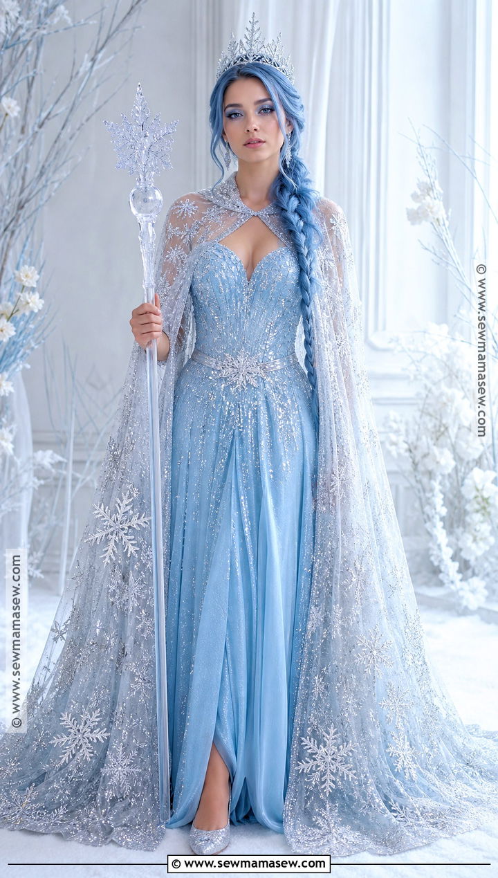 Ice Queen Costume With Blue Hair - 30 halloween costumes blue hair