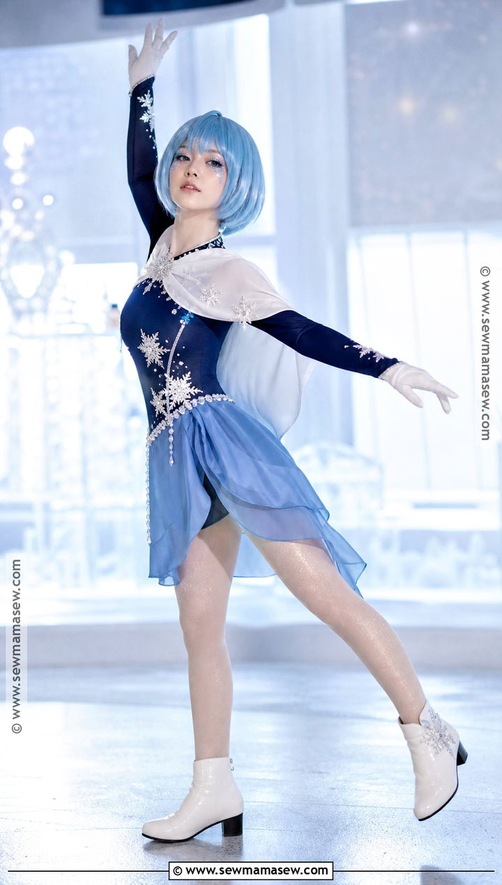 Ice Skater Eula Cosplay With Blue Dress - 30 eula cosplay ideas
