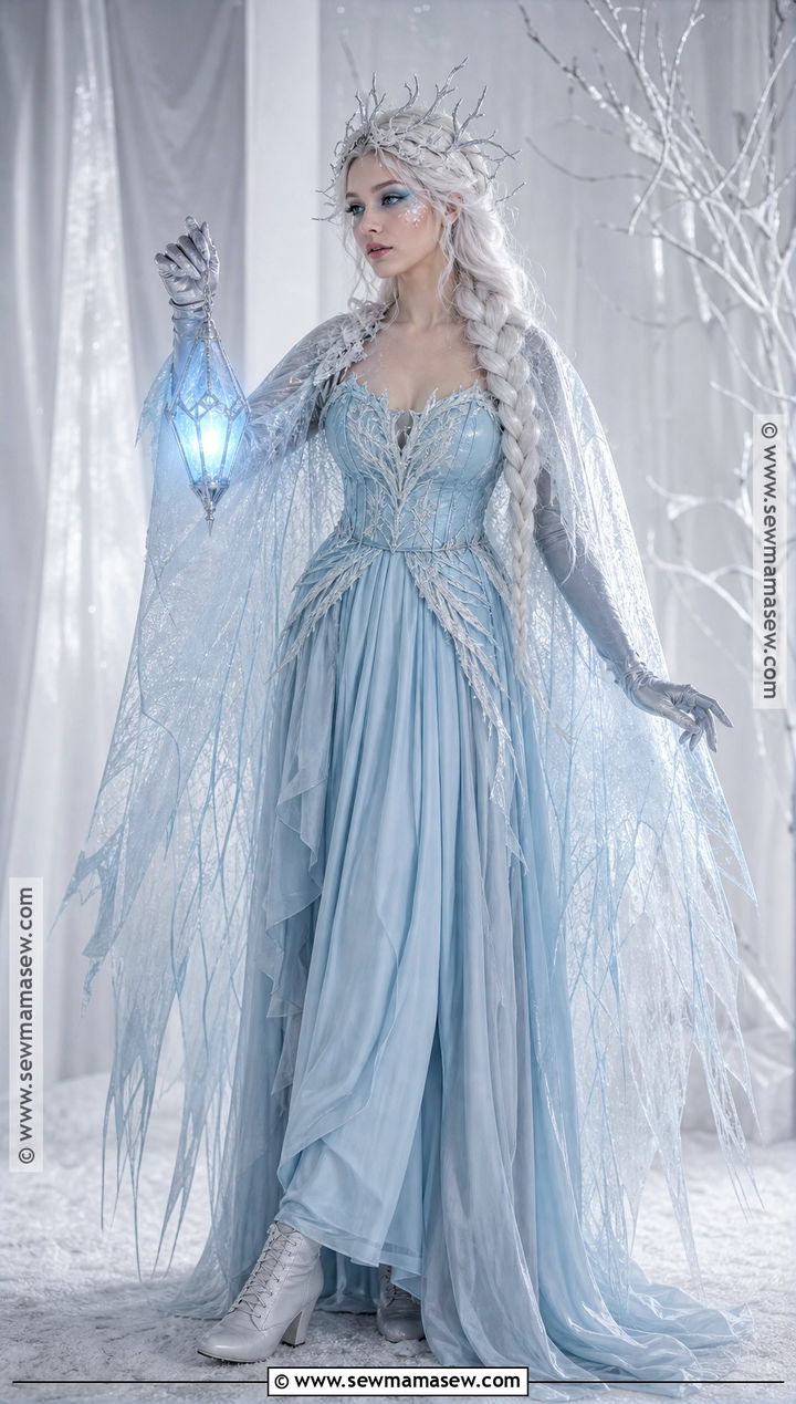 Ice Wraith Costume With Silver Blue Cape - 35 spooky halloween costumes