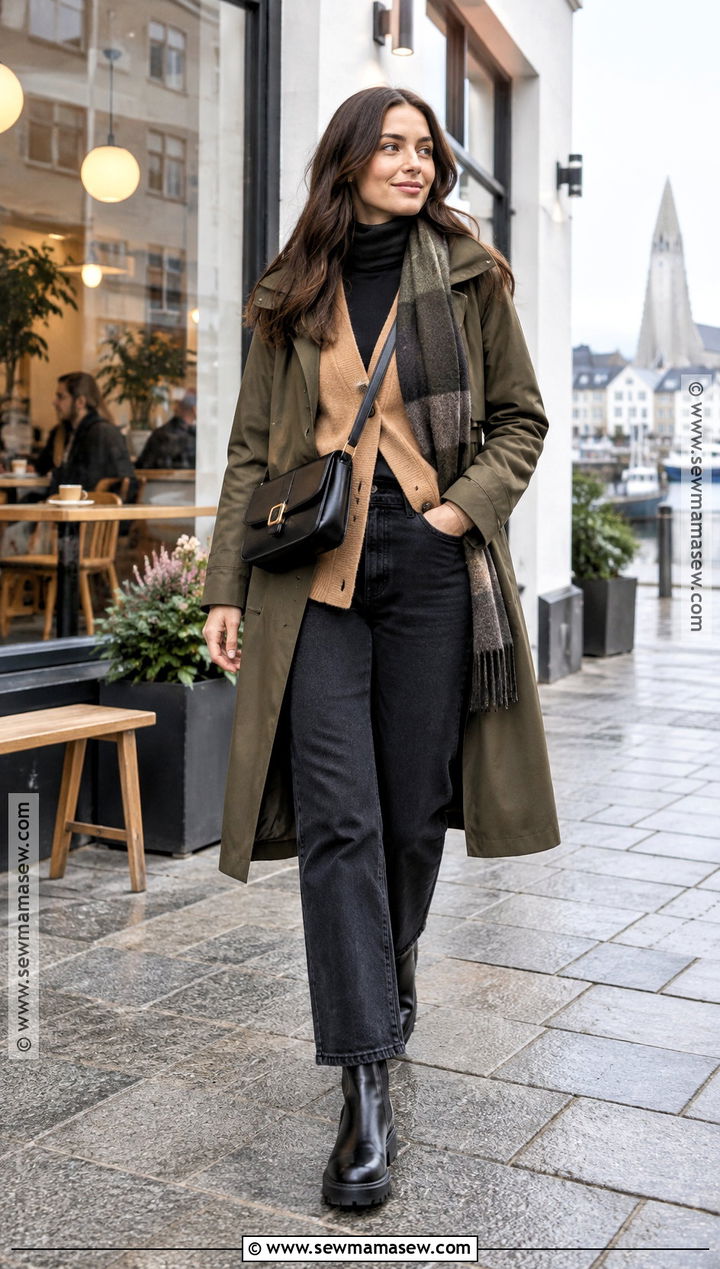 Iceland September Cafe Turtleneck And Jeans Outfit - 15 iceland september outfit ideas