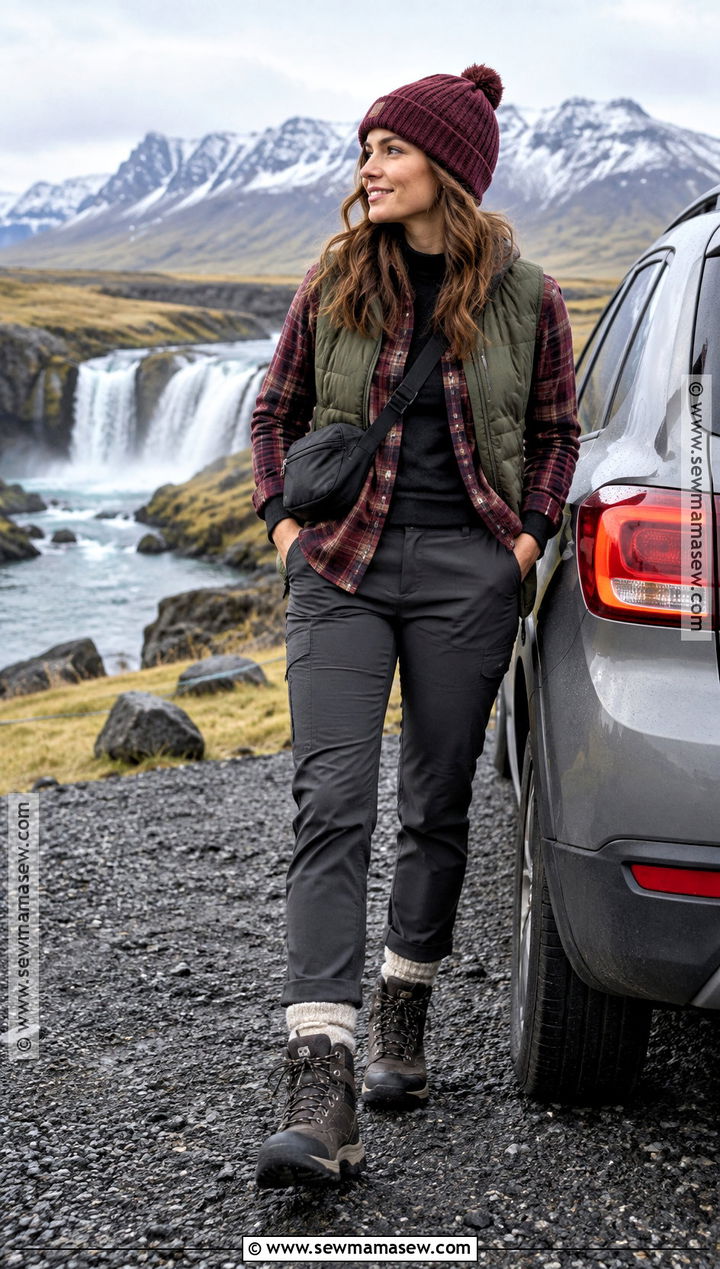 Iceland September Road Trip Flannel And Vest Outfit - 15 iceland september outfit ideas