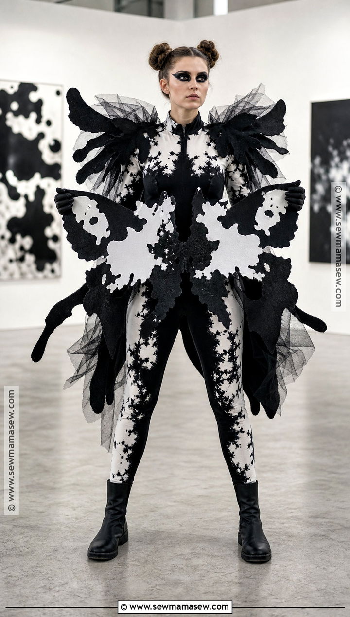 Inkblot Costume With Abstract Black Layers - 35 all black costume ideas