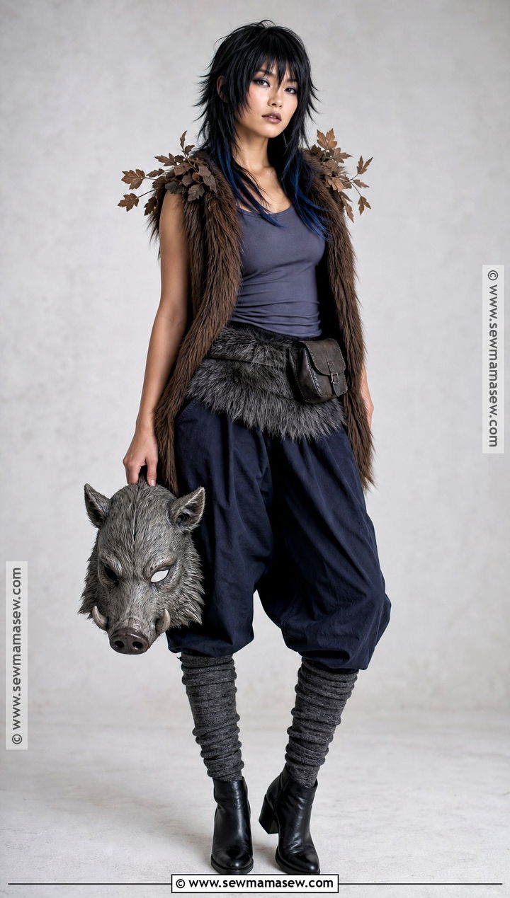 Inosuke Cosplay With Fur Vest - 30 Inosuke Cosplay Ideas for Females