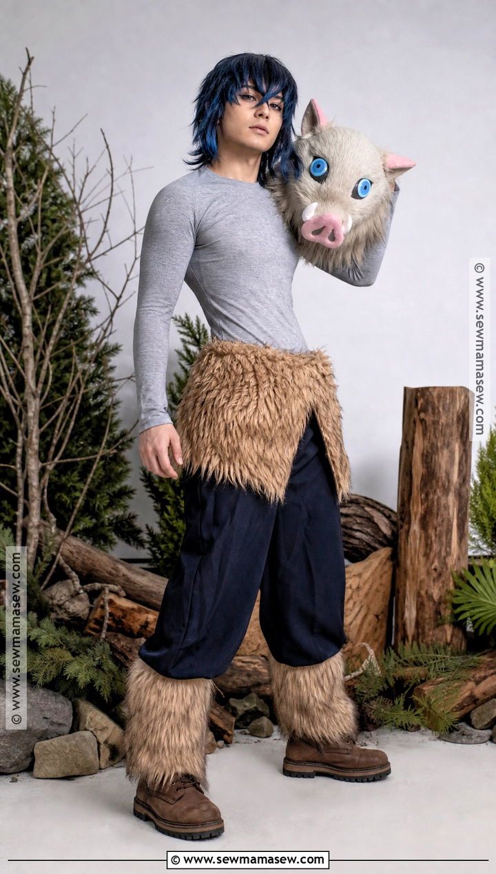 Inosuke Hashibira Cosplay With Fur Waist Wrap - 40 anime cosplay outfits