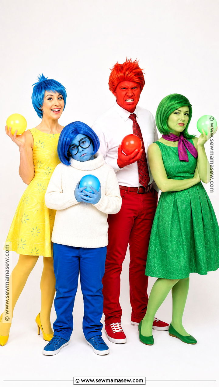 Inside Out Emotion Family Costume - 35 family of four halloween costumes